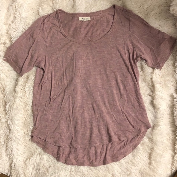 Madewell soft hi-low soft rose blush tee size L - Picture 1 of 3